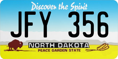 ND license plate JFY356