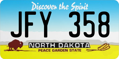 ND license plate JFY358