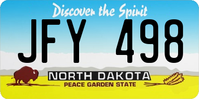 ND license plate JFY498