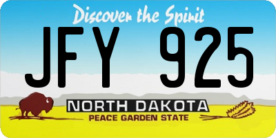 ND license plate JFY925