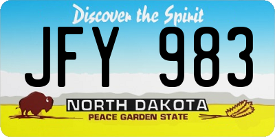 ND license plate JFY983