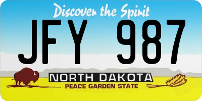 ND license plate JFY987