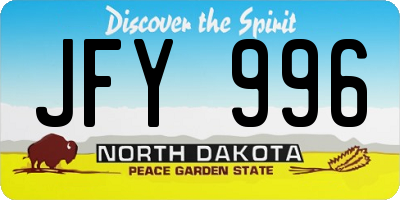 ND license plate JFY996