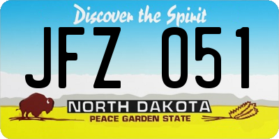 ND license plate JFZ051