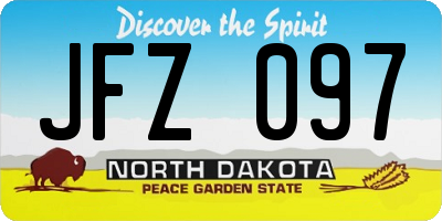 ND license plate JFZ097