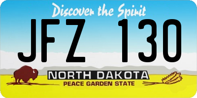 ND license plate JFZ130