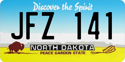 ND license plate JFZ141