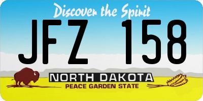 ND license plate JFZ158