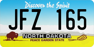 ND license plate JFZ165