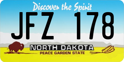ND license plate JFZ178