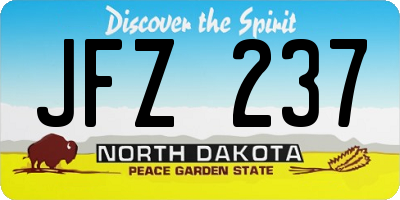 ND license plate JFZ237