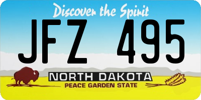 ND license plate JFZ495