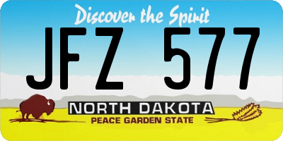 ND license plate JFZ577