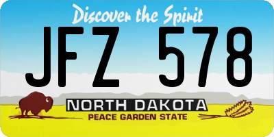 ND license plate JFZ578
