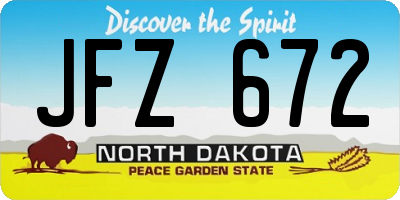 ND license plate JFZ672