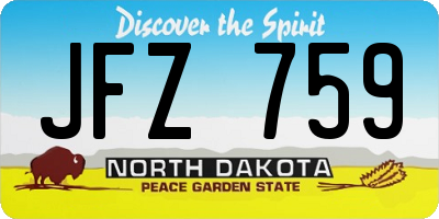 ND license plate JFZ759