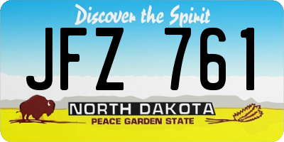 ND license plate JFZ761