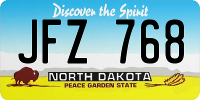 ND license plate JFZ768