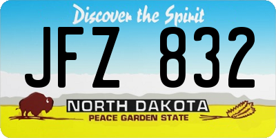 ND license plate JFZ832