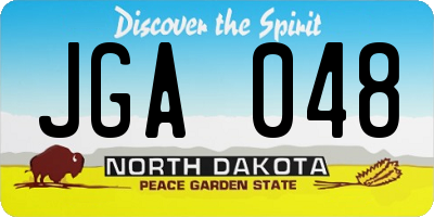 ND license plate JGA048