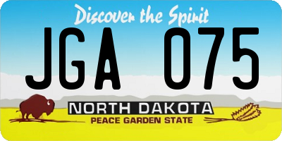 ND license plate JGA075