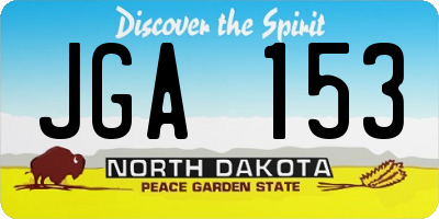 ND license plate JGA153