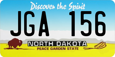 ND license plate JGA156
