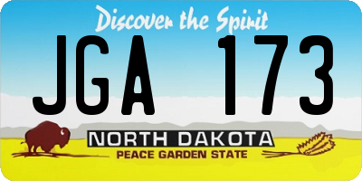 ND license plate JGA173