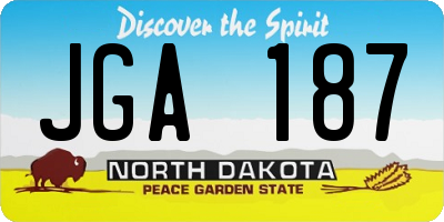 ND license plate JGA187