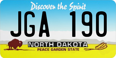 ND license plate JGA190