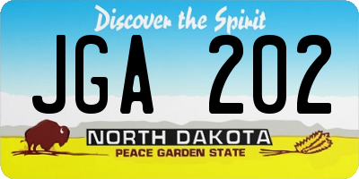 ND license plate JGA202