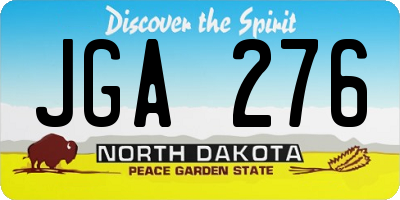 ND license plate JGA276