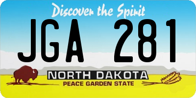 ND license plate JGA281