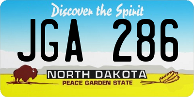 ND license plate JGA286