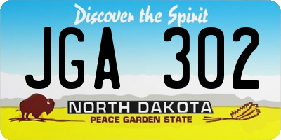 ND license plate JGA302