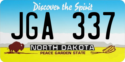 ND license plate JGA337
