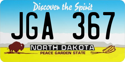 ND license plate JGA367