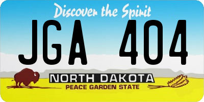 ND license plate JGA404
