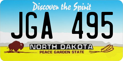 ND license plate JGA495