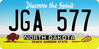 ND license plate JGA577