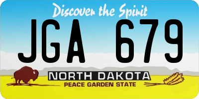 ND license plate JGA679