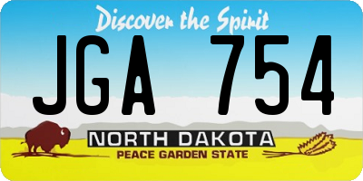 ND license plate JGA754
