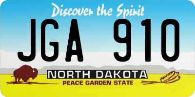ND license plate JGA910