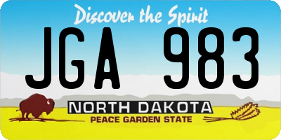 ND license plate JGA983