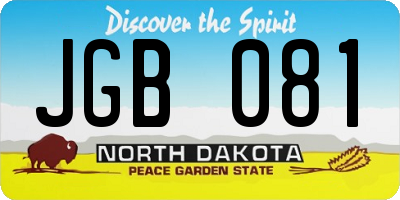 ND license plate JGB081