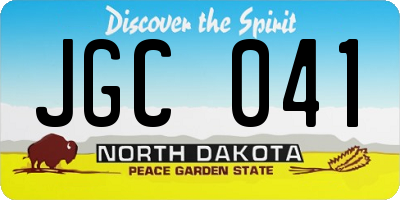 ND license plate JGC041