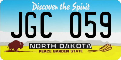 ND license plate JGC059