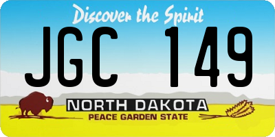 ND license plate JGC149