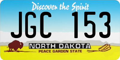 ND license plate JGC153