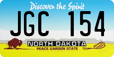 ND license plate JGC154